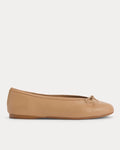 Tan Bow Ballet Flats