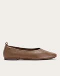 Brown Pointed-Toe Ballet Flats