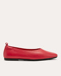 Red Pointed-Toe Ballet Flats